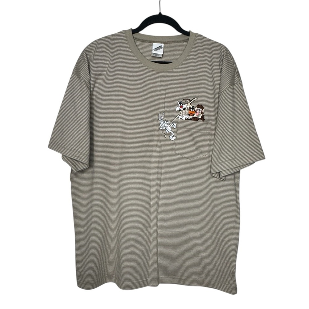 Vtg Warner Bros. Studio Looney Tunes stripes mens XL T-shirt y2k streetwear